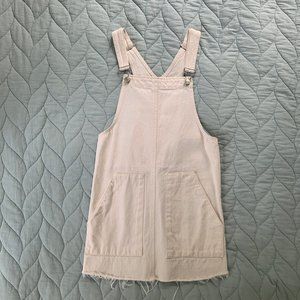 Pull & Bear White Denim Overall Dress